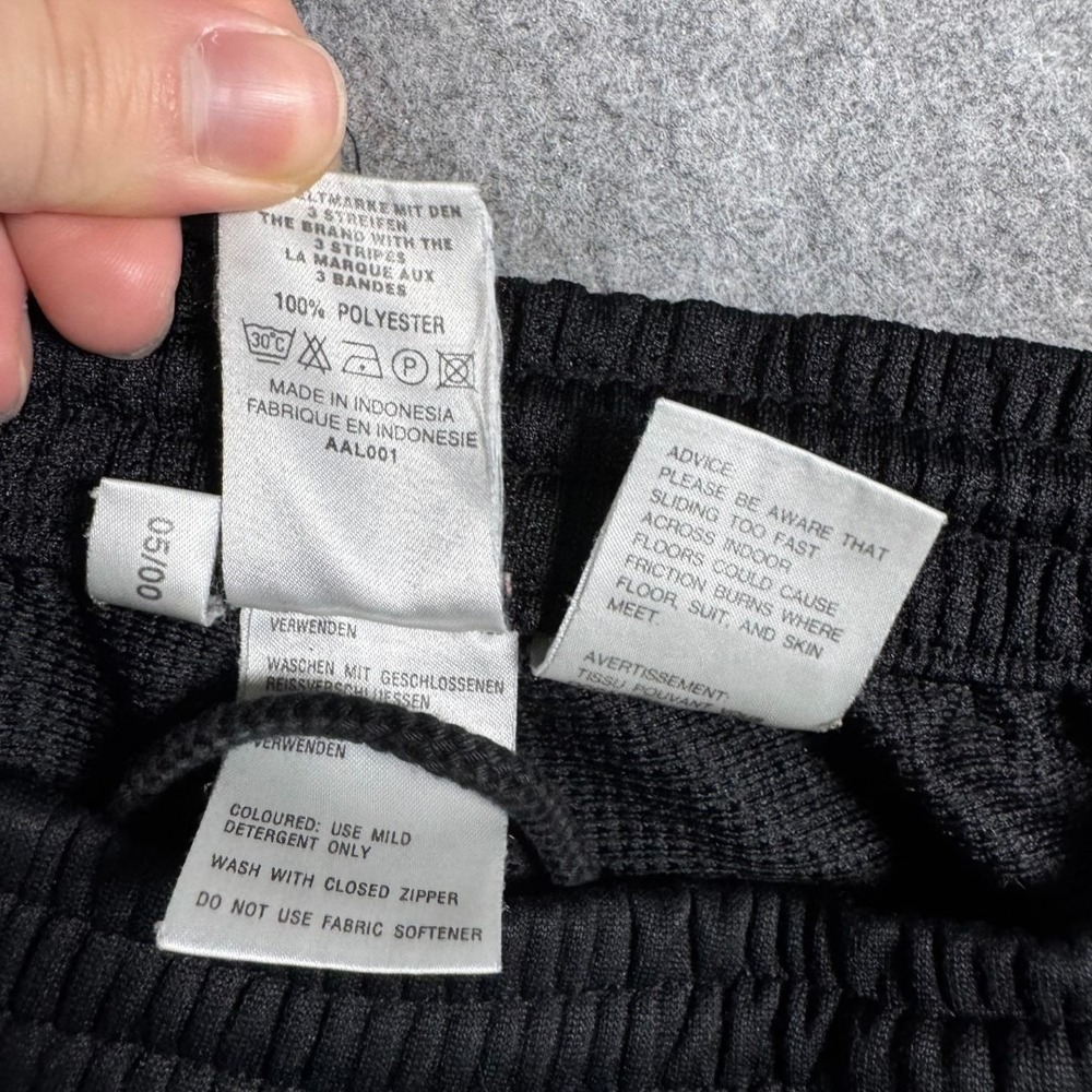 Adidas Mens Track Pants Black White Blue Stripe Ankle Zip Soccer Joggers M Y2K - Picture 4 of 10